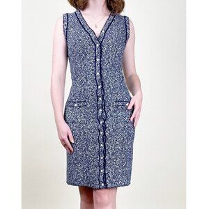 Vintage 60s 70s Knit Sweater Dress Mini Midi Button Down Tweed Preppy Academia